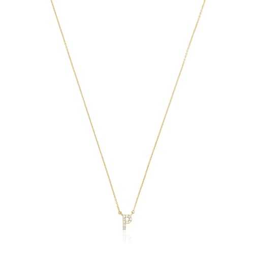 Collar corto de oro y 0,05 ct de diamantes letra P Alphabet