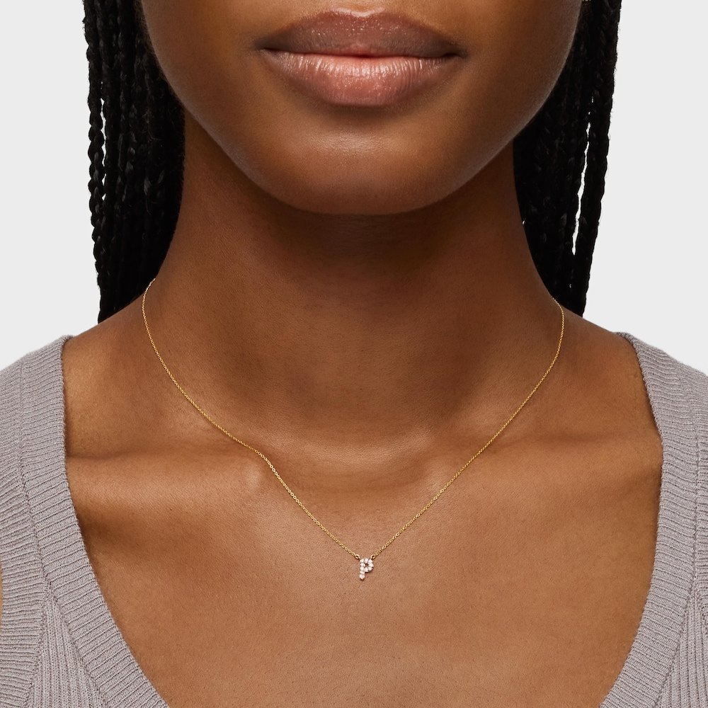 Collana corta in oro e diamanti da 0,05&nbsp;ct lettera P Alphabet