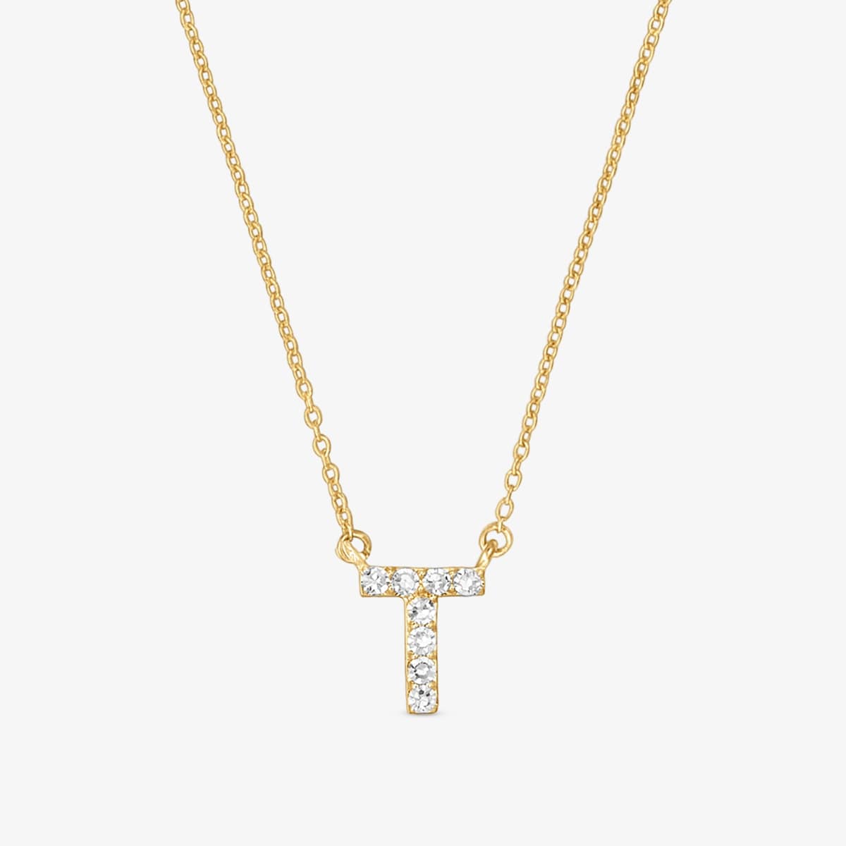 Tous - Collar Corto De Oro Y 0,05 Ct De Diamantes Letra T Alphabet - Transparente