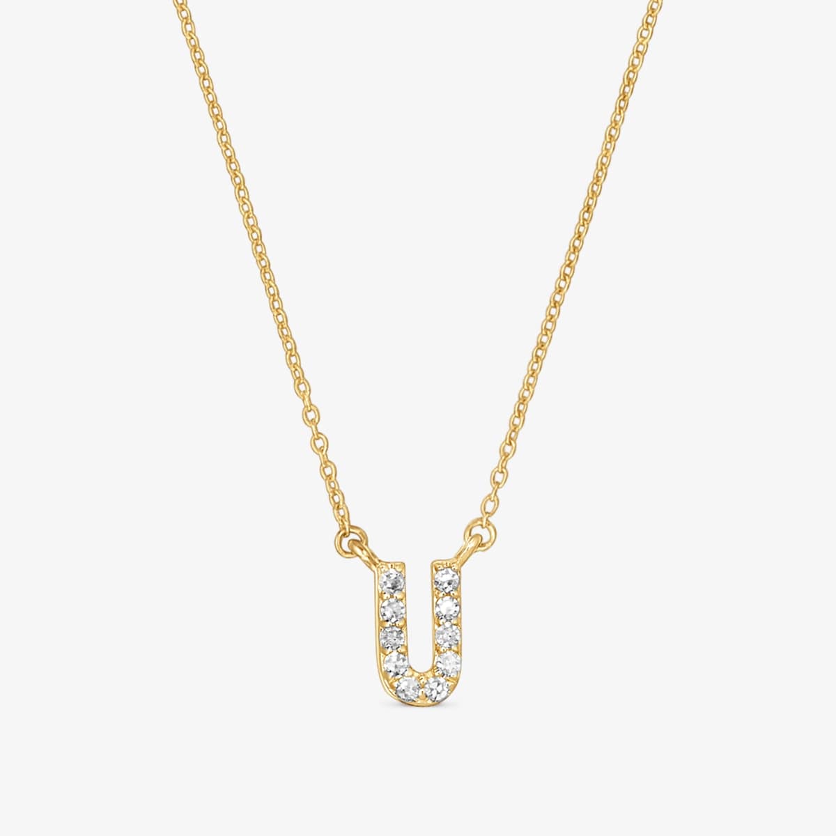 Tous - Collar Corto De Oro Y 0,05 Ct De Diamantes Letra U Alphabet - Transparente
