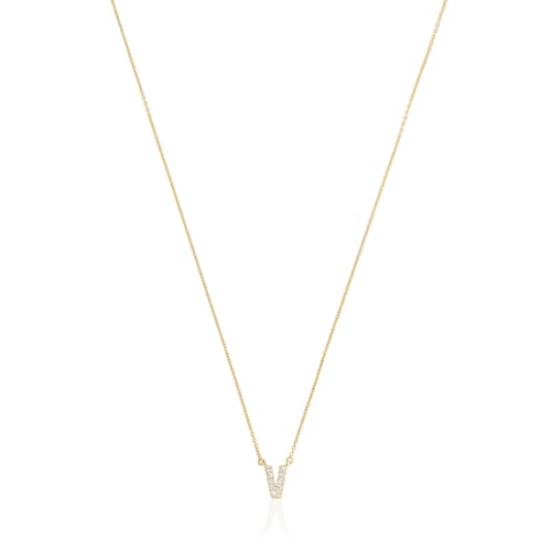 Collar corto de oro y 0,05 ct de diamantes letra V Alphabet