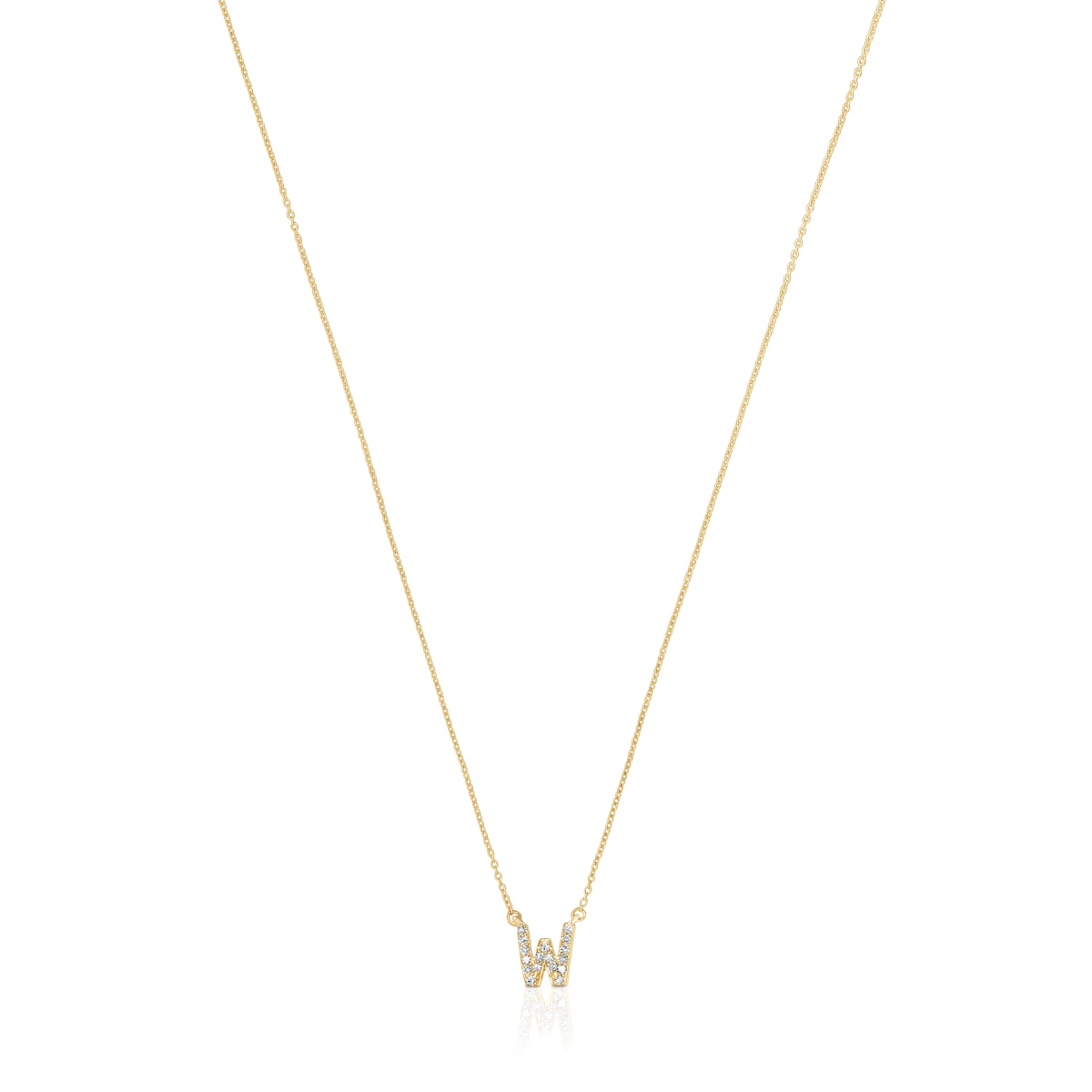 Tous - Collar Corto De Oro Y 0,05 Ct De Diamantes Letra W Alphabet - Transparente