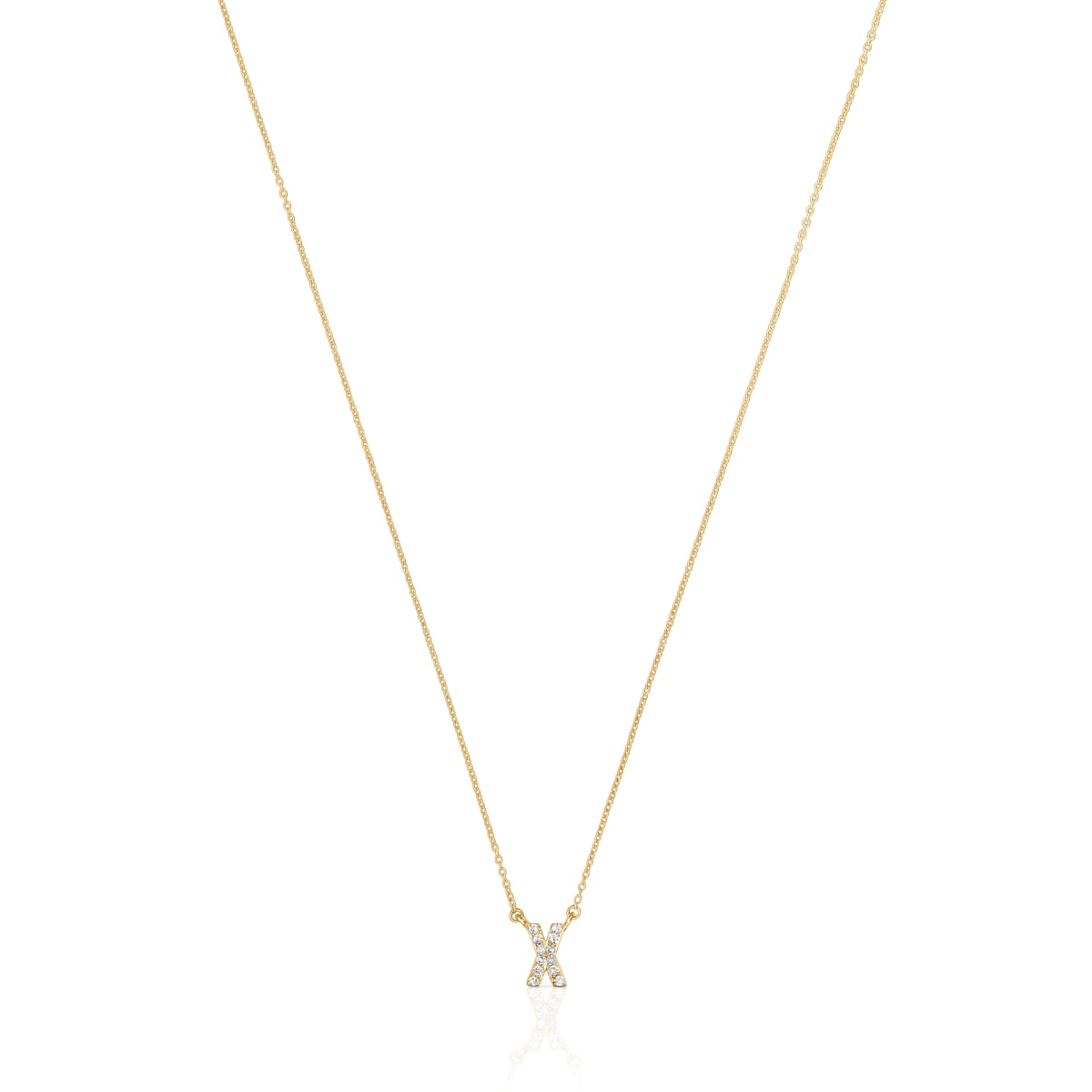 Tous - Collar Corto De Oro Y 0,05 Ct De Diamantes Letra X Alphabet - Transparente