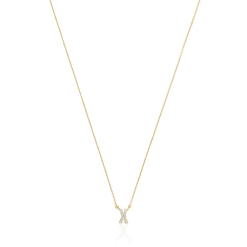Collar corto de oro y 0,05 ct de diamantes letra X Alphabet