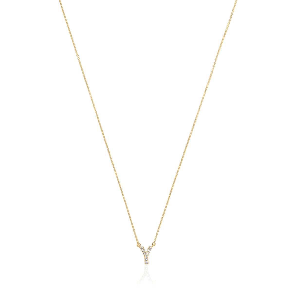 Tous - Collar Corto De Oro Y 0,05 Ct De Diamantes Letra Y Alphabet - Transparente