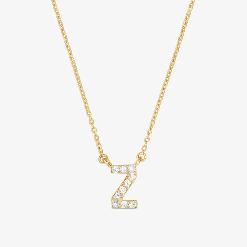 Kr&aacute;tk&yacute; zlat&yacute; N&aacute;hrdeln&iacute;k Alphabet s&nbsp;p&iacute;smenem Z a diamanty o&nbsp;hmotnosti 0,05&nbsp;kar&aacute;tu