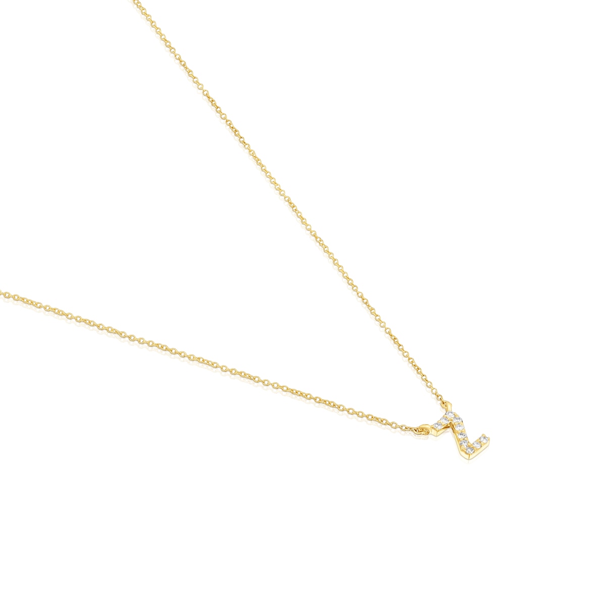 Short gold letter Z Necklace with 0,05 ct diamonds Alphabet
