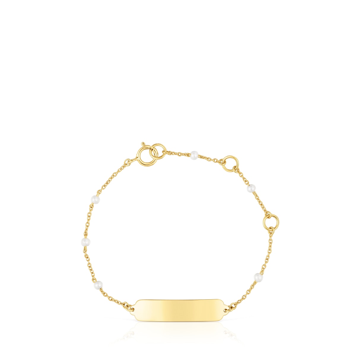 Pulsera placa de oro y perlas cultivadas TOUS Baby