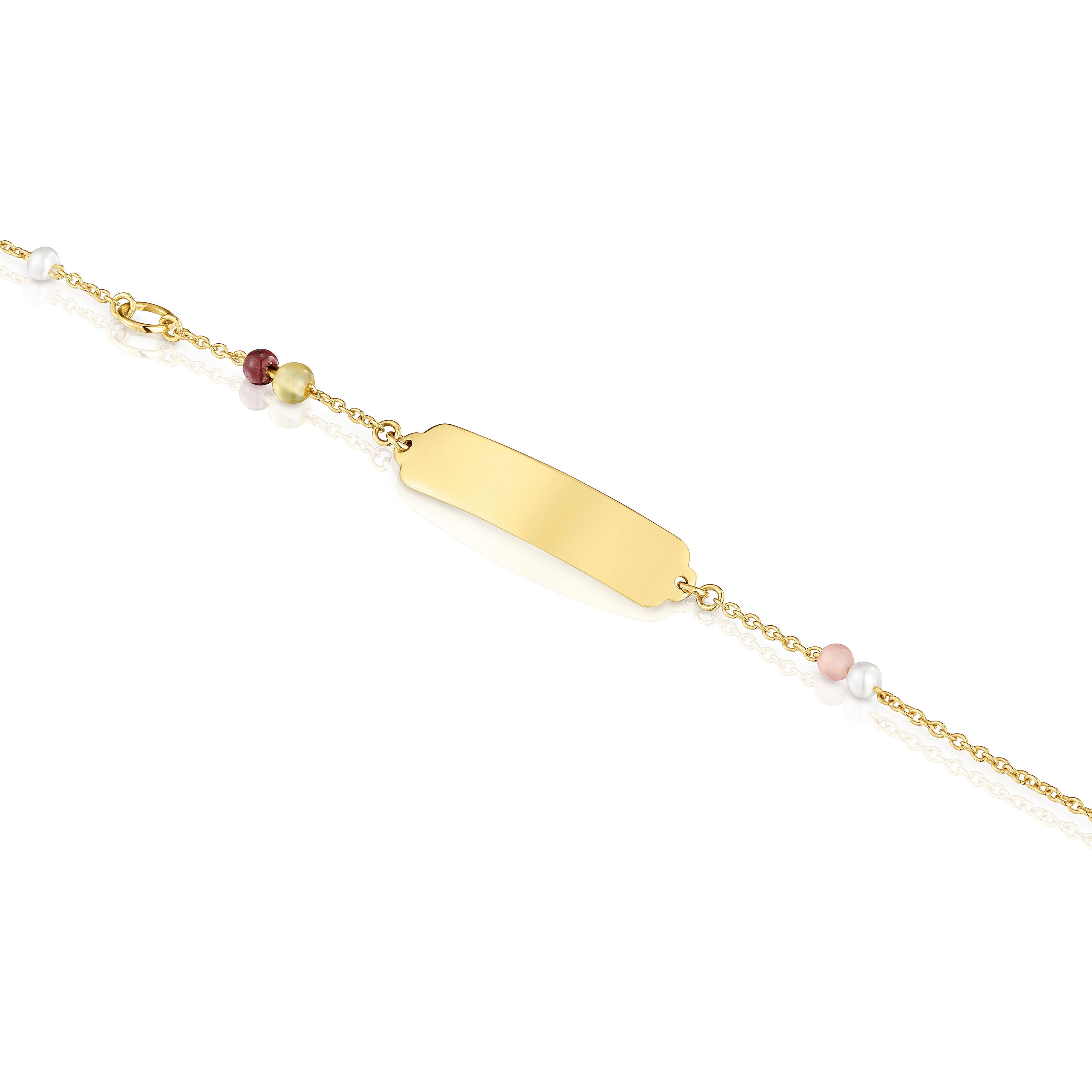 Pulsera placa de oro y gemas TOUS Baby