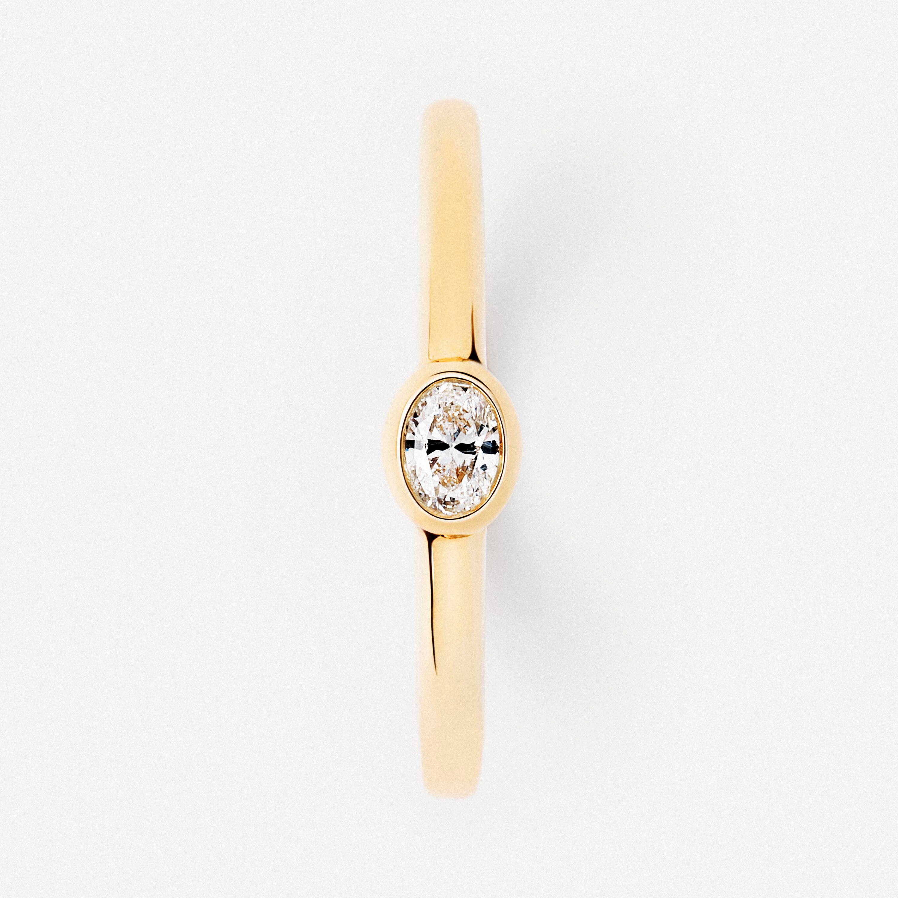Gold Ring with oval-cut diamond TOUS ATELIER
