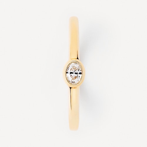 TOUS ATELIER gold ring with oval-cut diamond