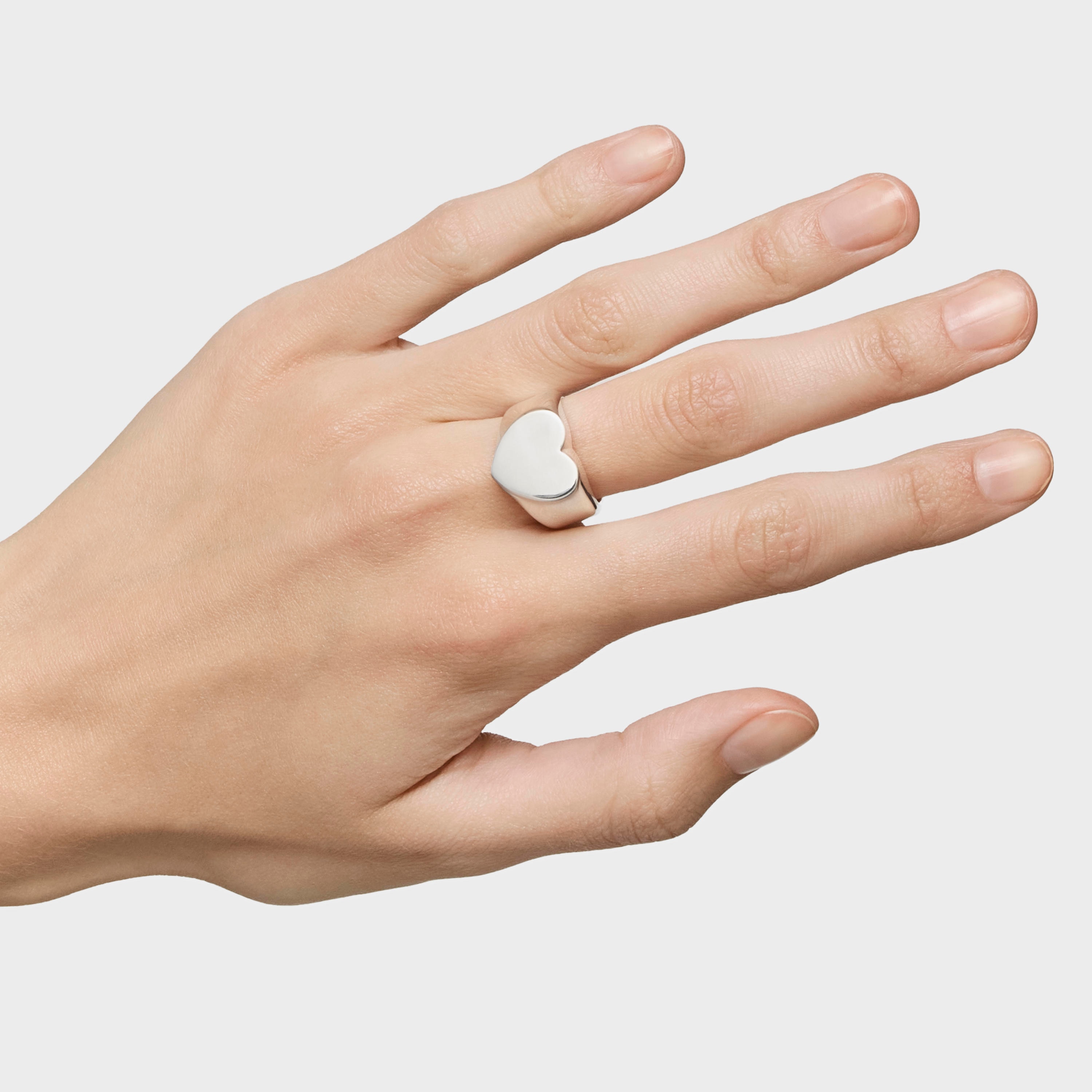 Silver heart Signet ring Sweet Dolls