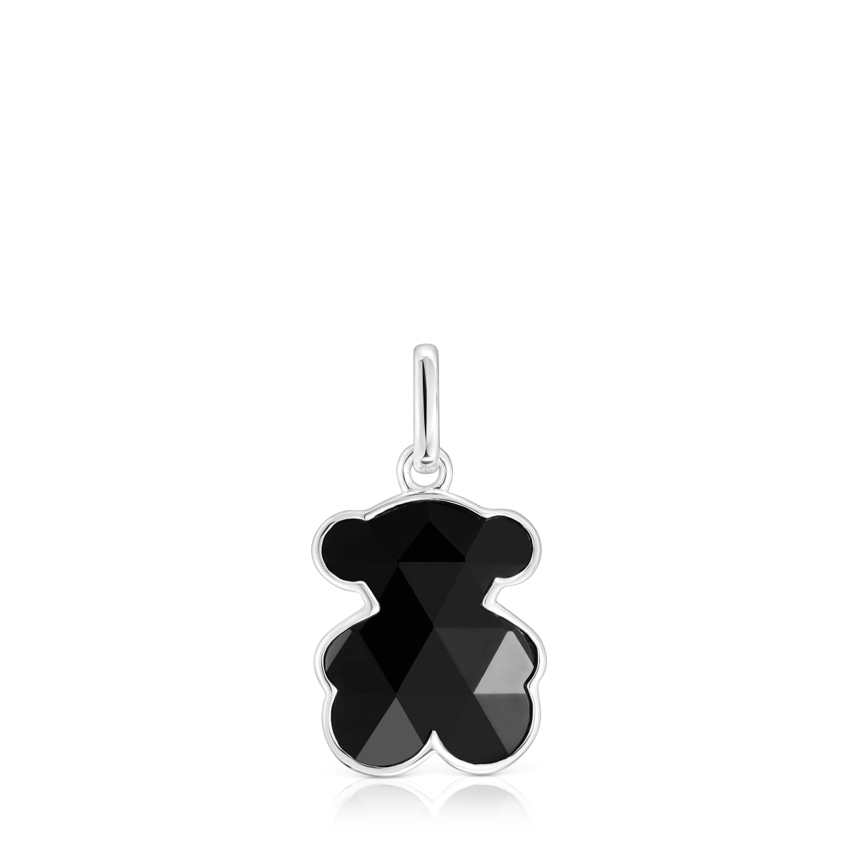 Small silver Pendant with onyx bear charm TOUS Icon Color image number 0