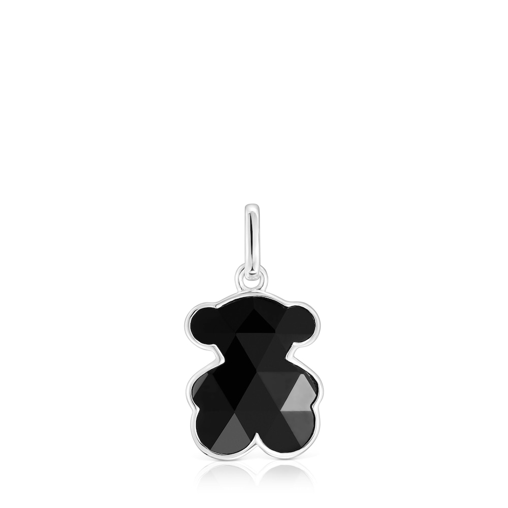 Colgante pequeño de plata y motivo oso en ónix Icon Color Colgante pequeño de plata y motivo oso en ónix Icon Color