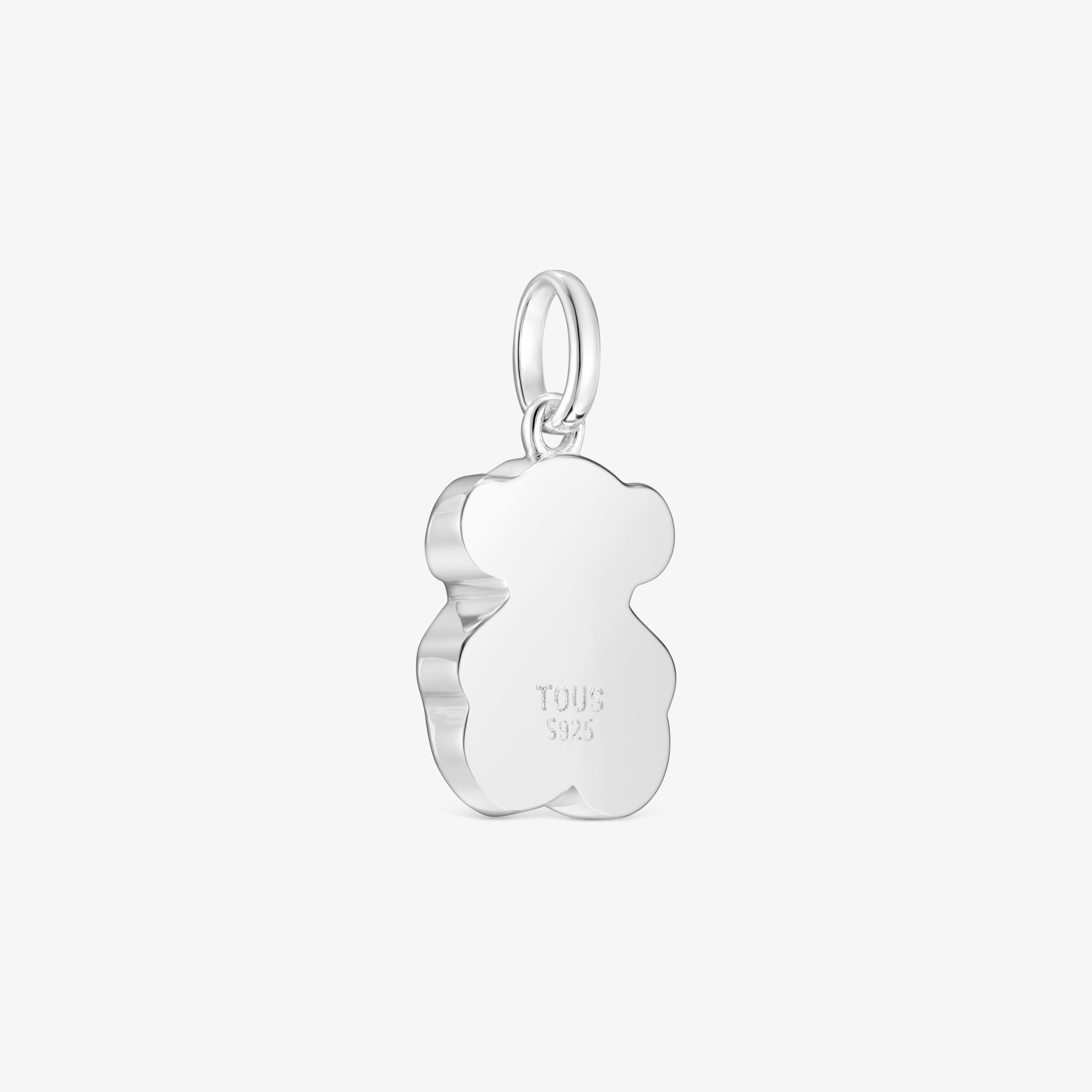Small silver Pendant with onyx bear charm TOUS Icon Color