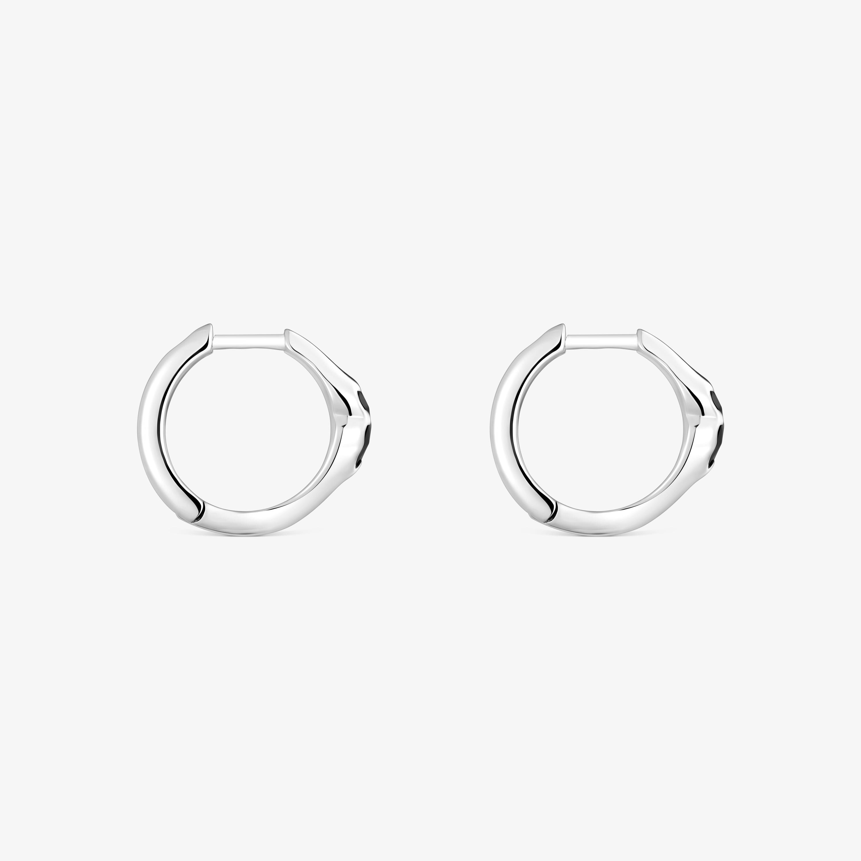 mm silver Hoop earrings with onyx bear motif TOUS Icon Color