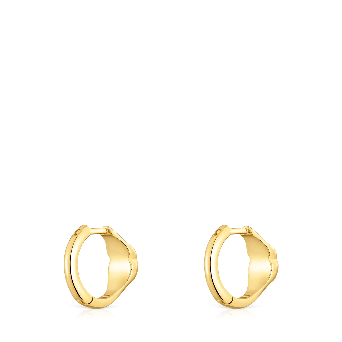 10 mm 18kt gold over silver Hoop earrings with onyx bear motif TOUS Icon Color