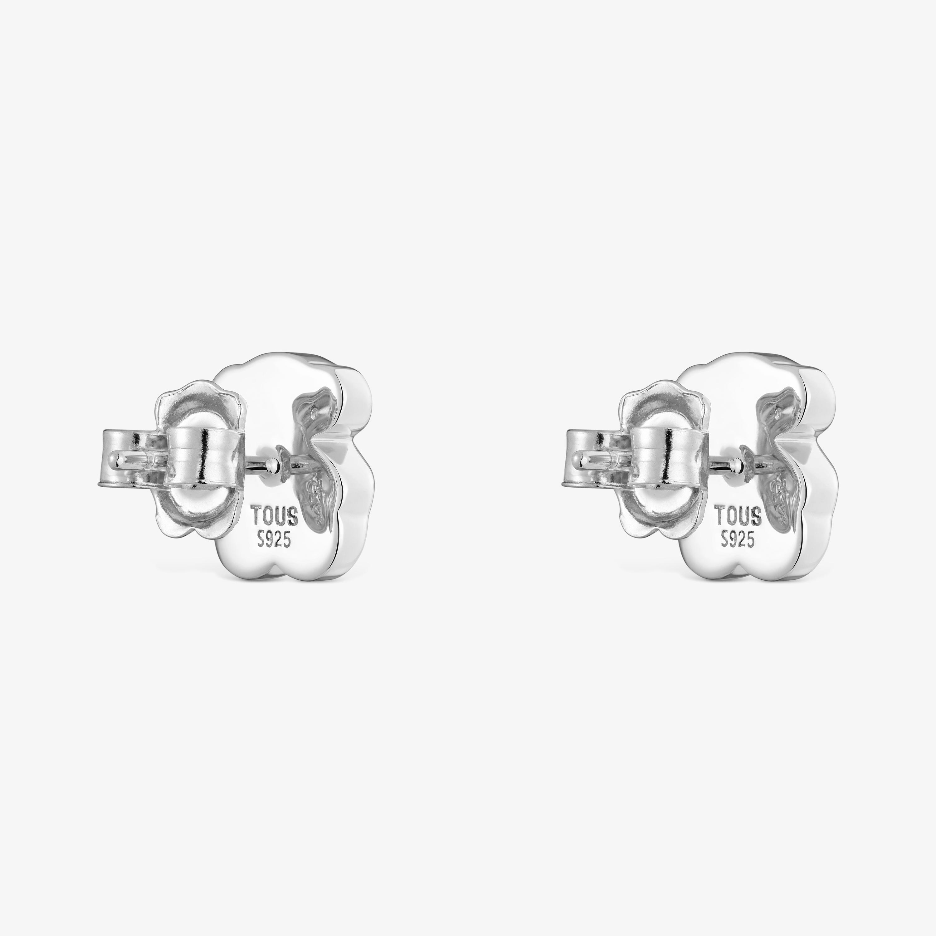 mm silver and onyx bear Earrings TOUS Icon Color
