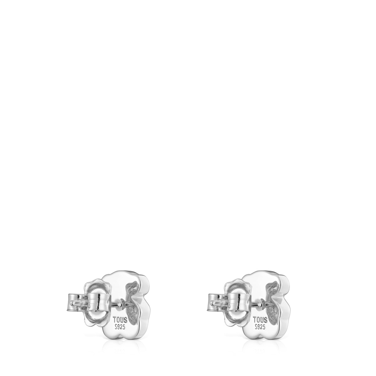 10 mm silver and onyx bear Earrings TOUS Icon Color
