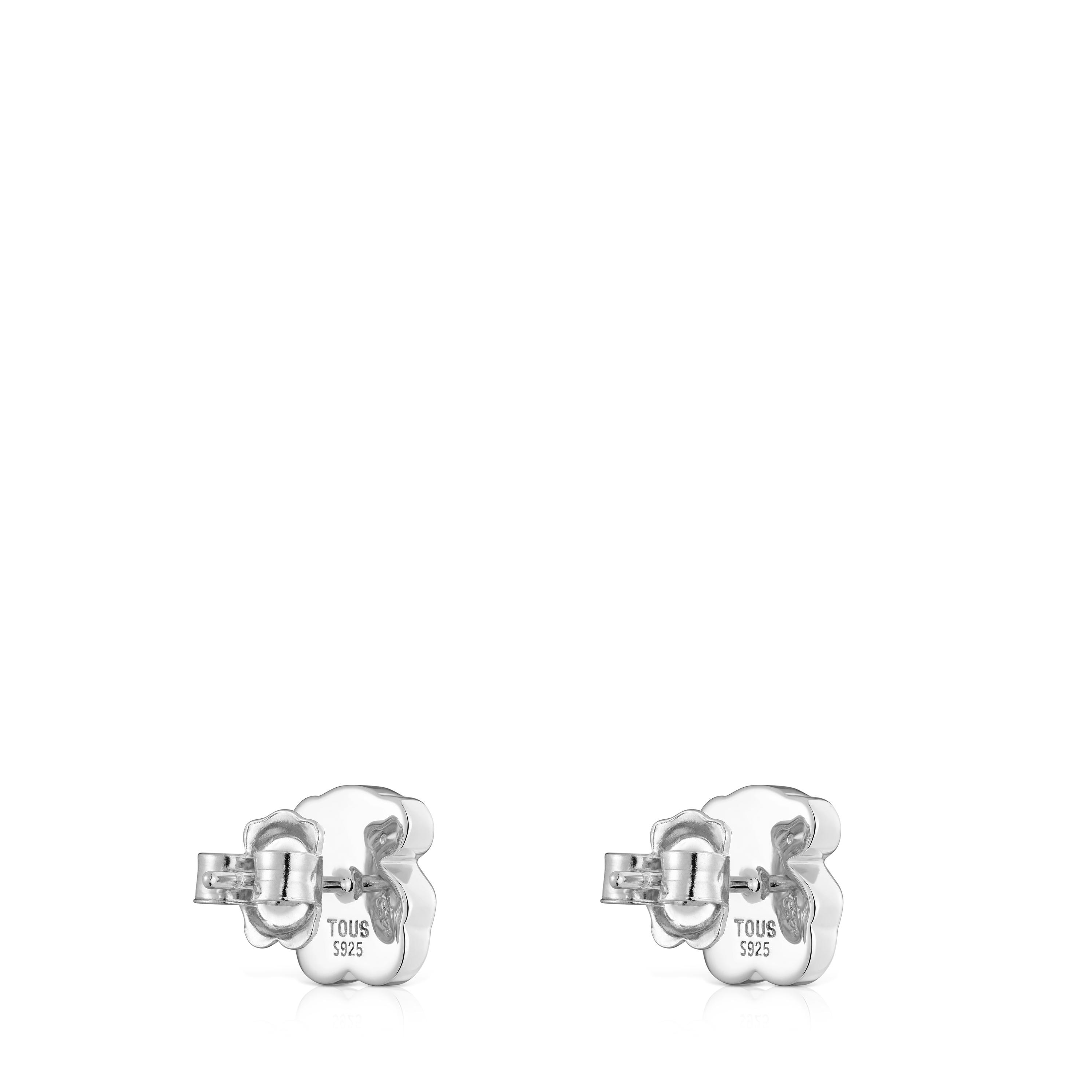Pendientes oso de plata y ónix 10 mm Icon Color Pendientes oso de plata y ónix 10 mm Icon Color