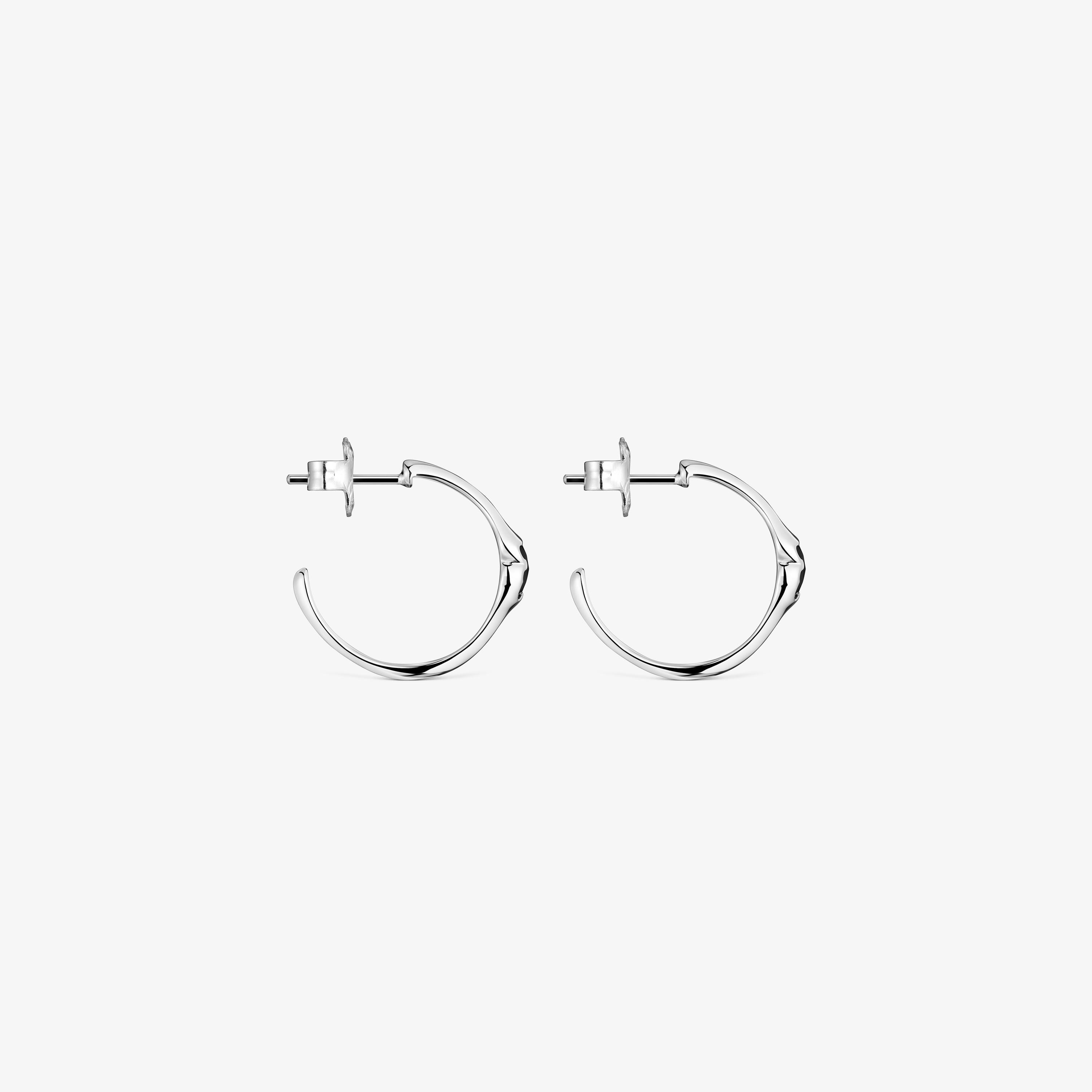 16.5 mm silver Hoop earrings with onyx bear motif TOUS Icon Color