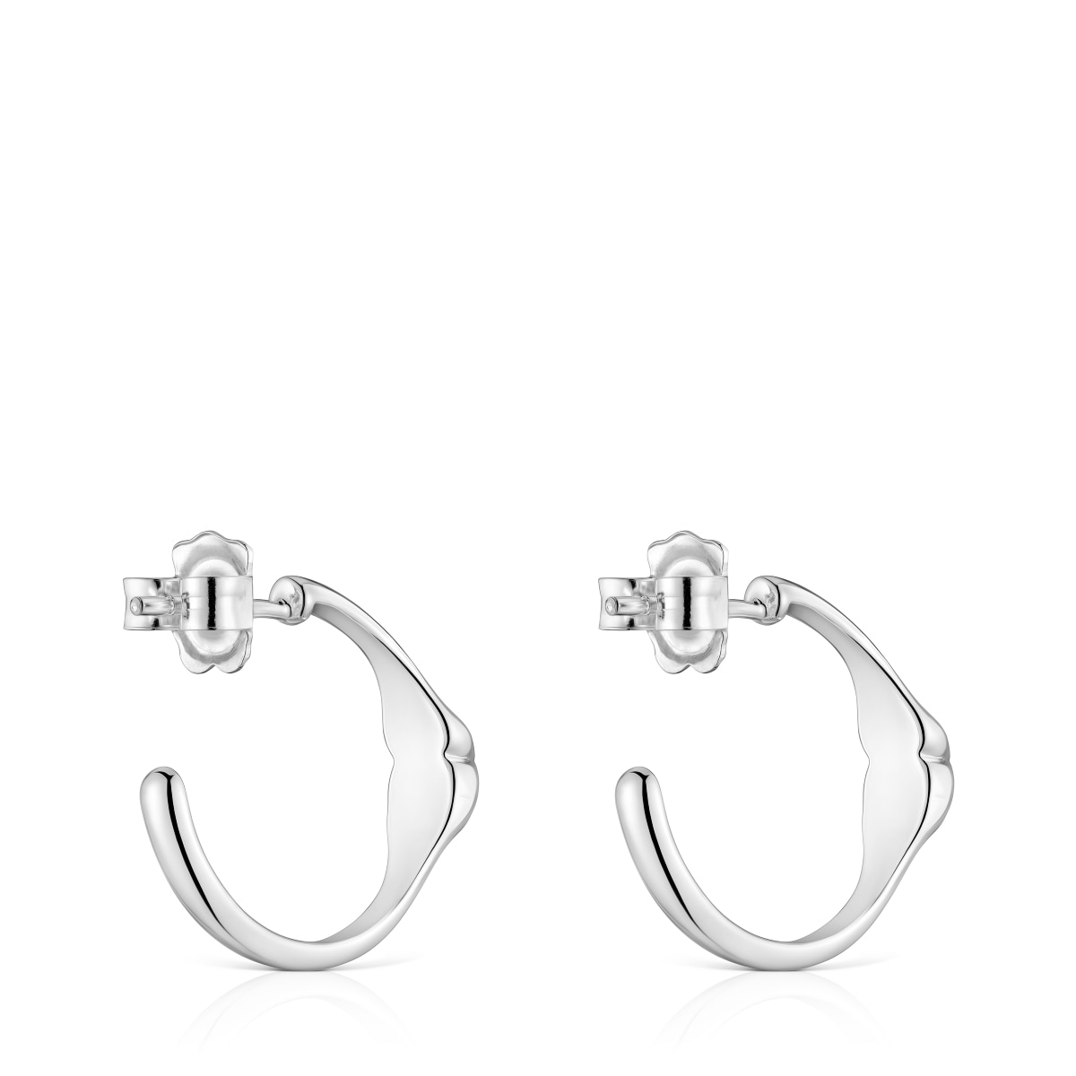 16,5 mm silver Hoop earrings with onyx bear motif TOUS Icon Color