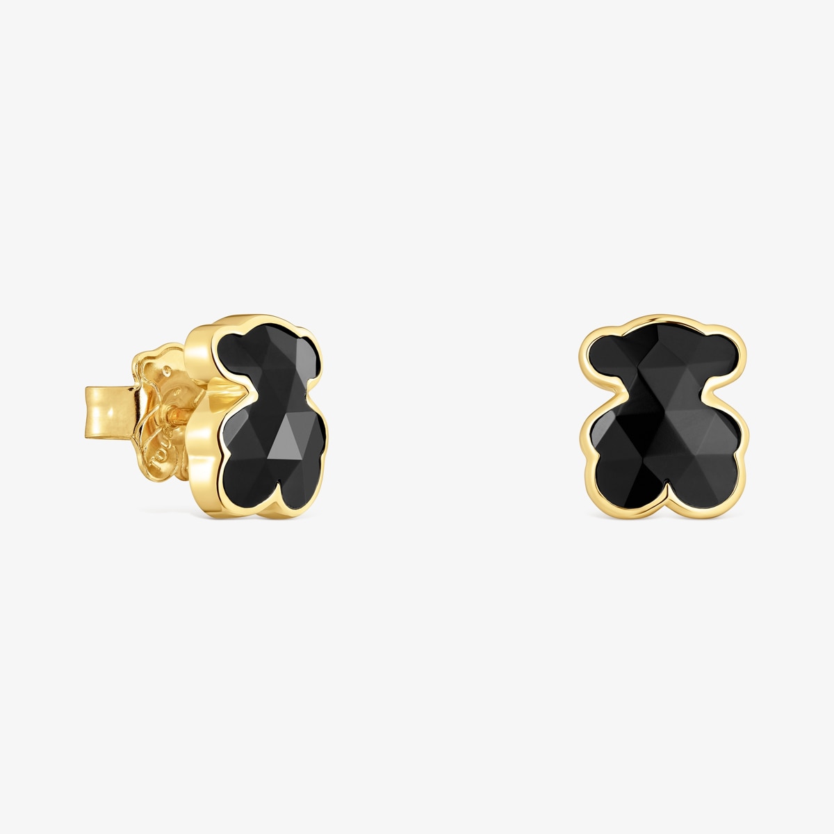 Tous - Pendientes Oso Con Baño De Oro 18 Kt Sobre Plata Y Ónix 10 Mm Icon Color - Negro