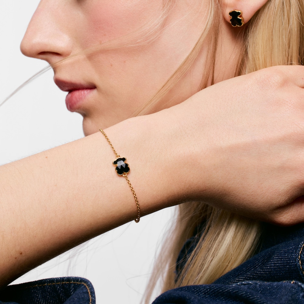 Bracciale a catena in argento placcato oro 18&nbsp;kt con motivo a orsetto TOUS Icon Color