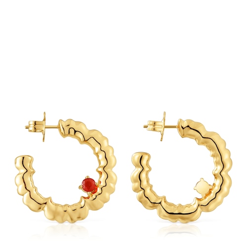 Brincos flor de argola banhados a ouro de 18 K sobre prata TOUS Cachito Mío