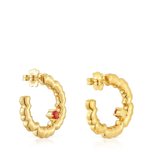 Brincos flor de argola banhados a ouro de 18 K sobre prata TOUS Cachito Mío