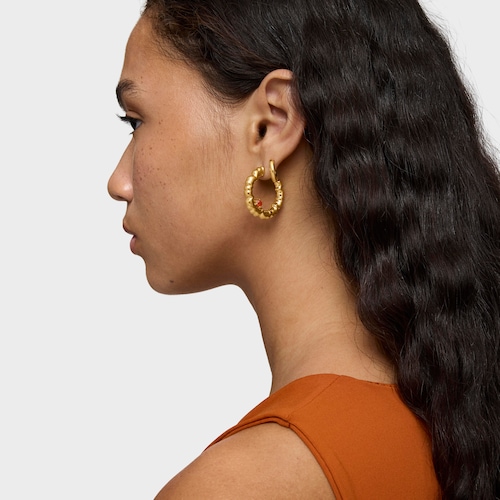 Brincos flor de argola banhados a ouro de 18 K sobre prata TOUS Cachito Mío