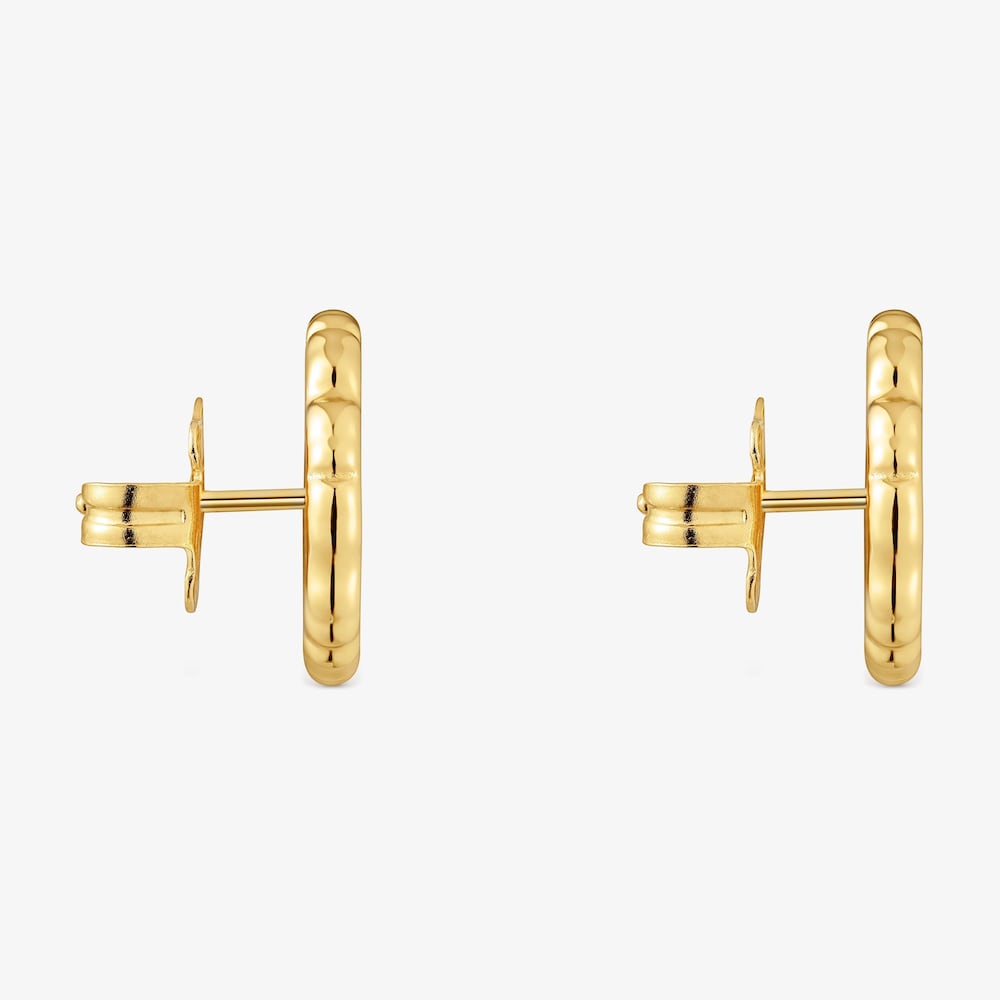 Aretes flor con ba&ntilde;o de oro 18 kt sobre plata Cachito M&iacute;o