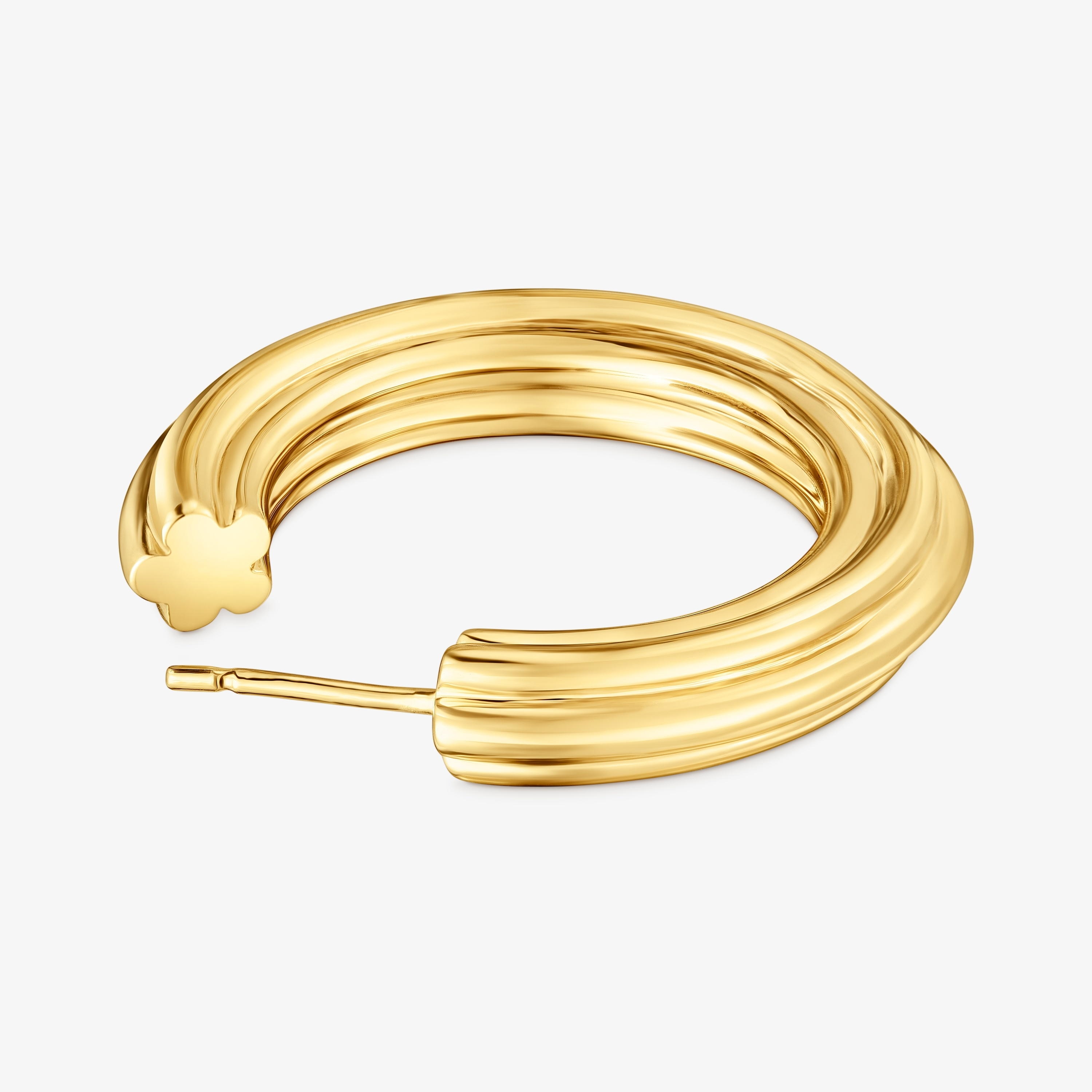 18K gold vermeil long Hoop earrings with flower motif TOUS 1950