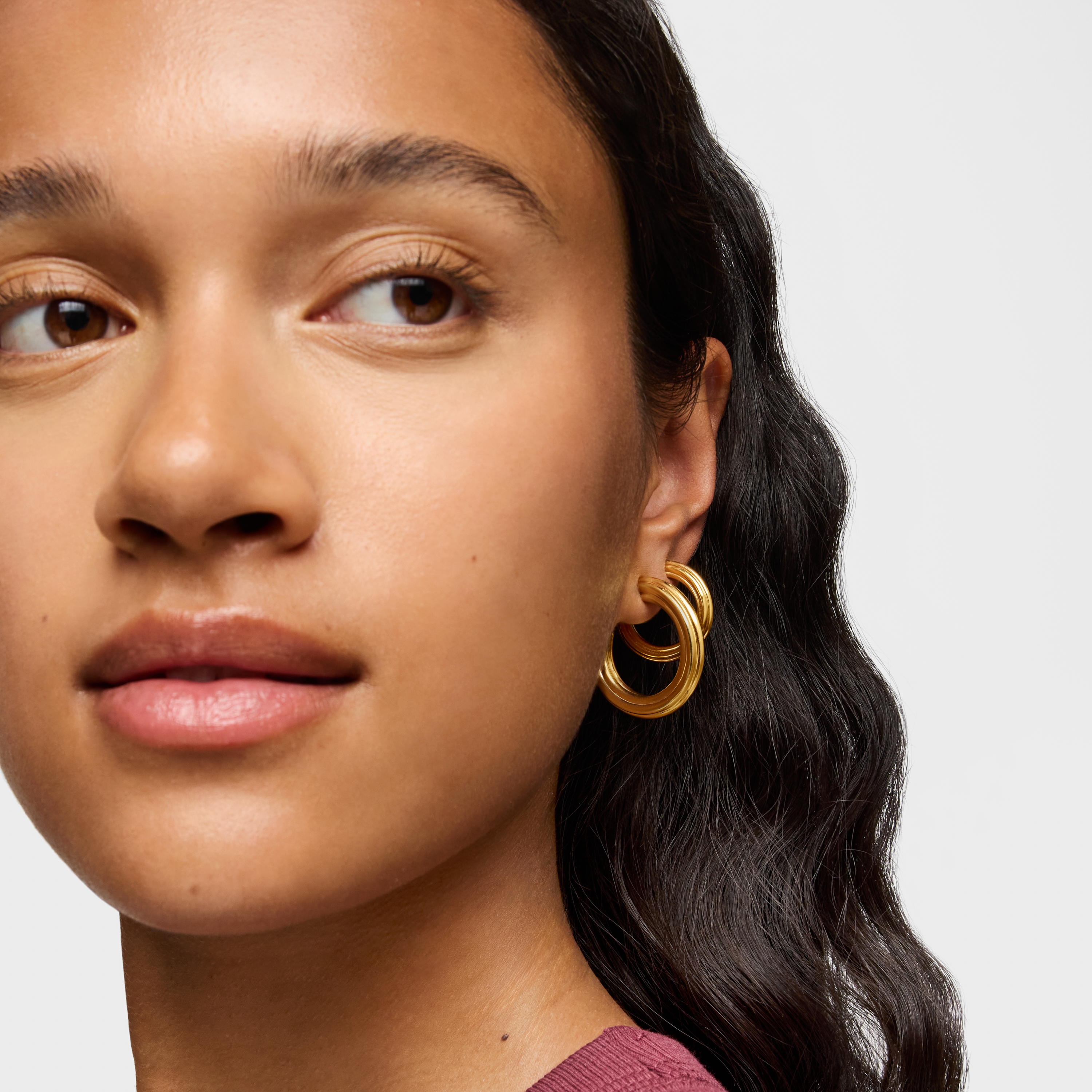 18K gold vermeil long Hoop earrings with flower motif TOUS 1950