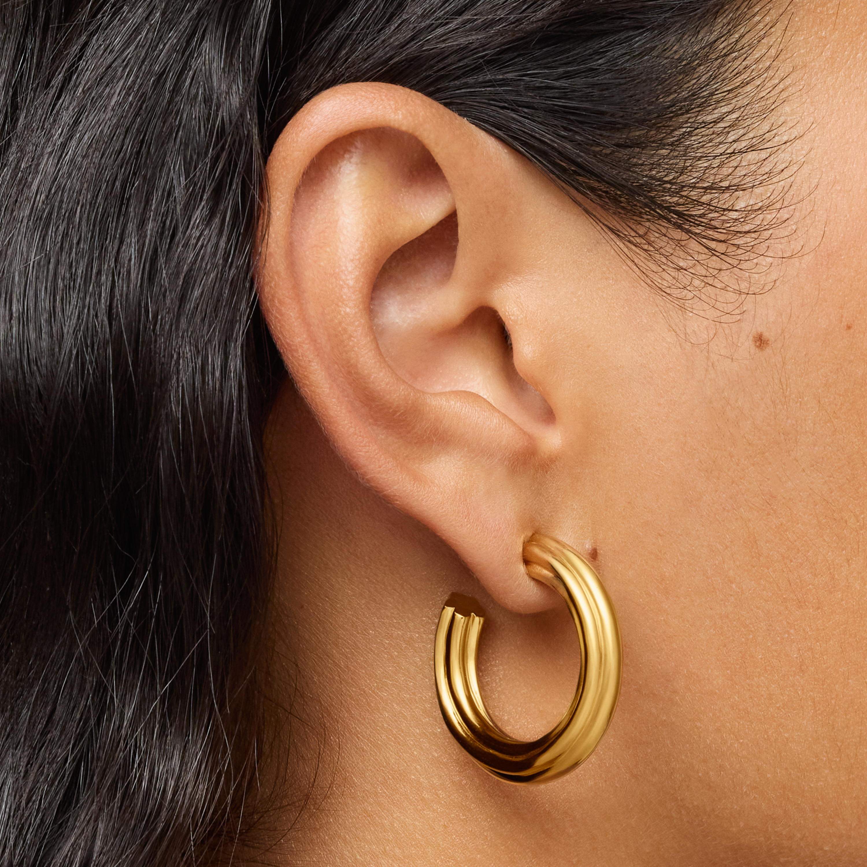 18K gold vermeil long Hoop earrings with flower motif TOUS 1950