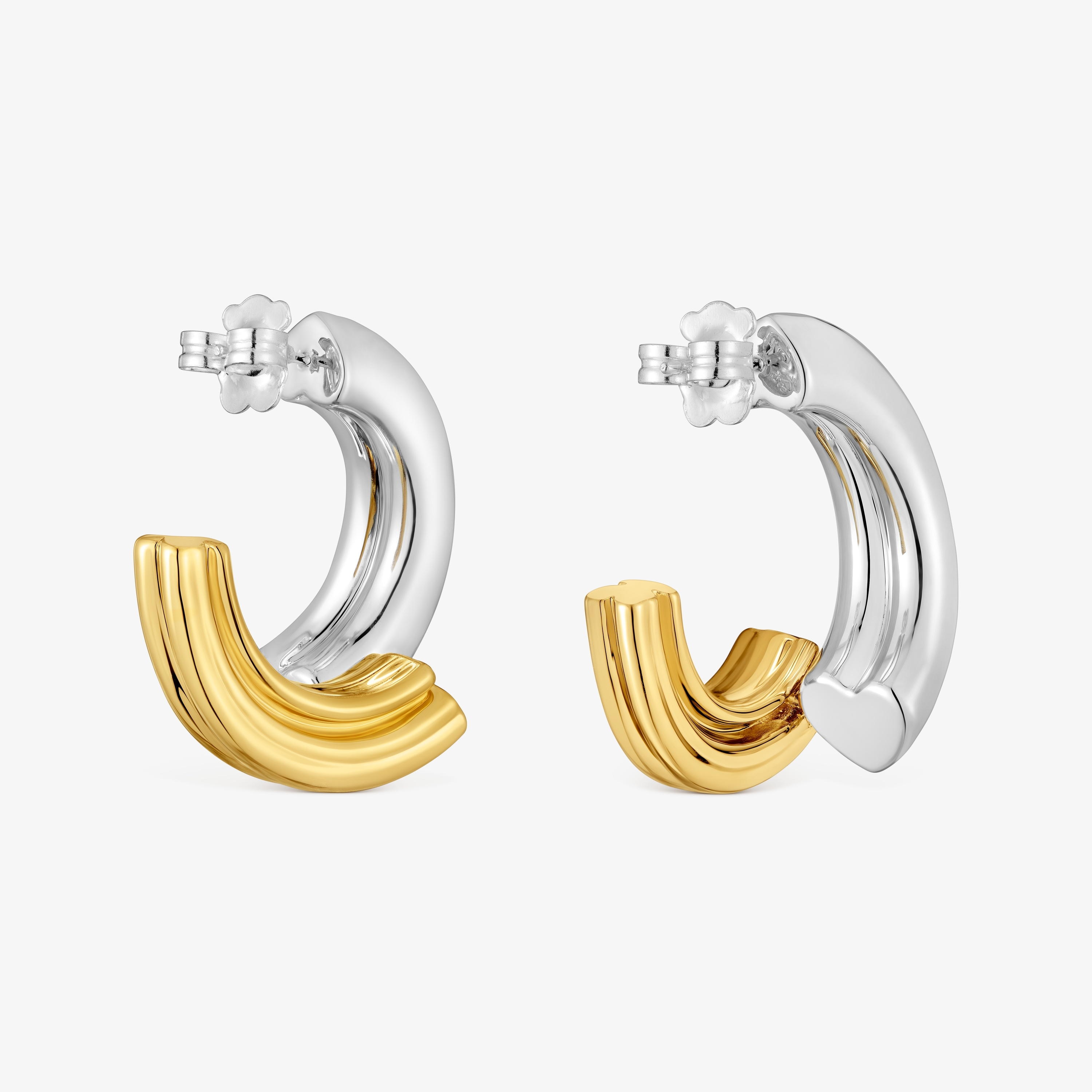 Two-tone long Hoop earrings with bear motif TOUS 1950