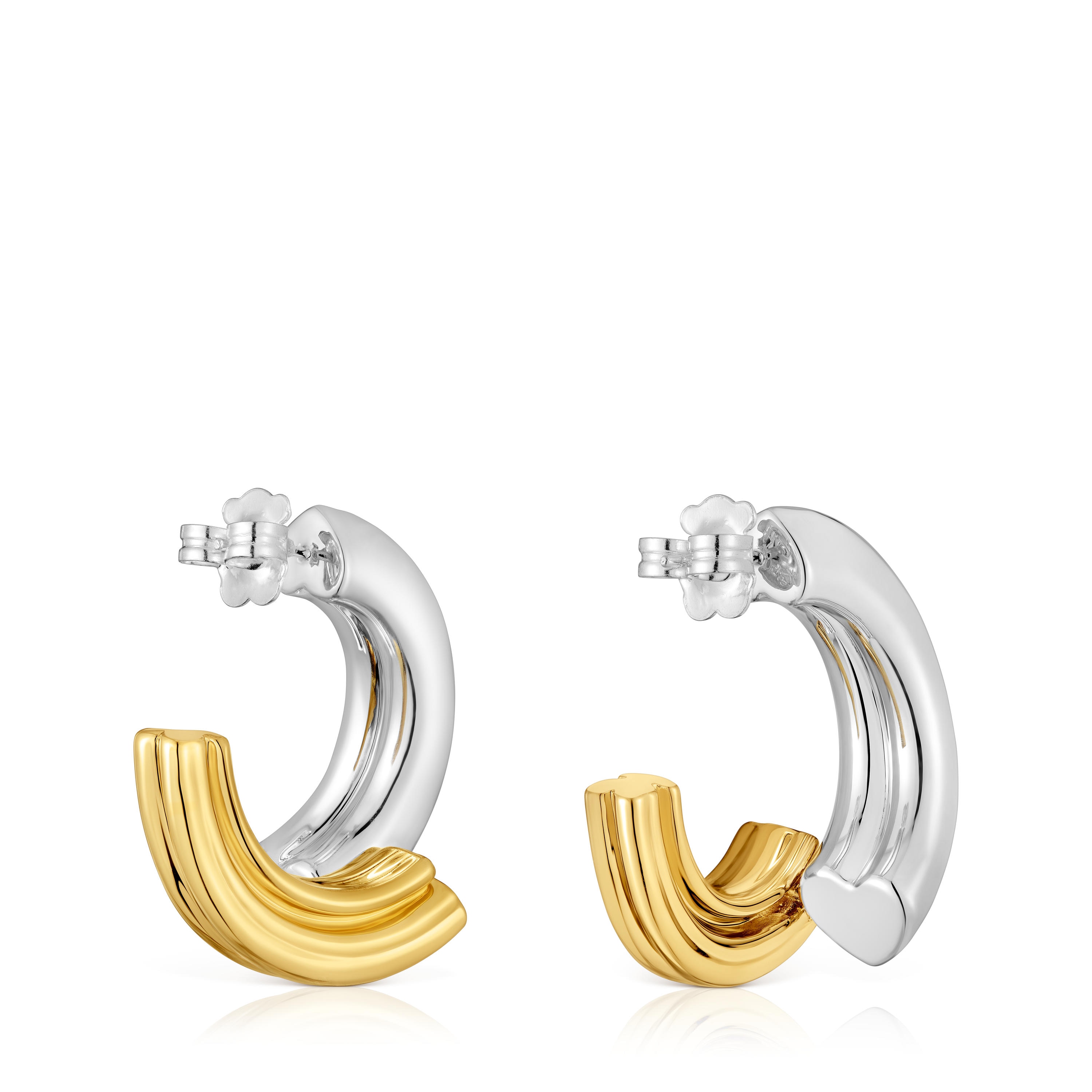 Two-tone long Hoop earrings with bear motif TOUS 1950