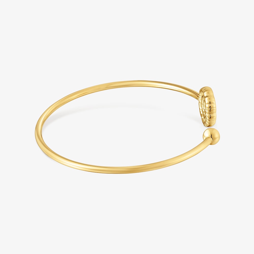 Pulsera esclava con ba&ntilde;o de oro 18 kt sobre plata y detalle flor Cachito M&iacute;o
