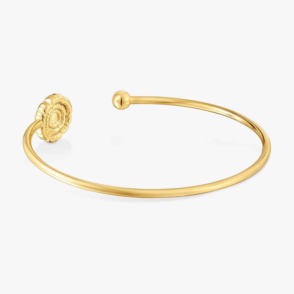 Pulsera esclava con ba&ntilde;o de oro 18 kt sobre plata y detalle flor Cachito M&iacute;o