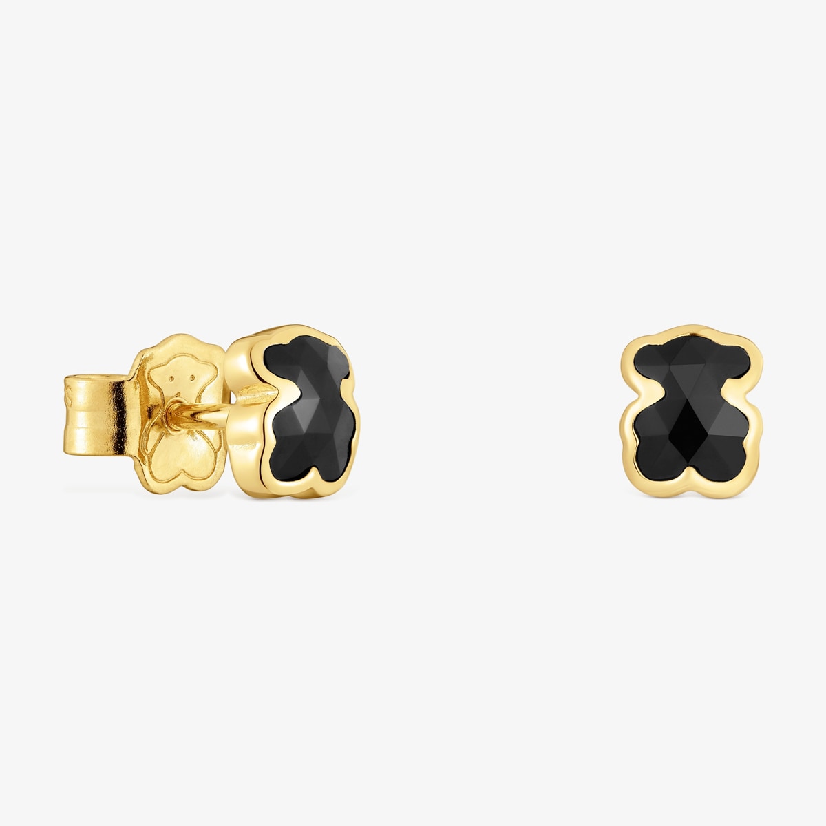 Tous - Pendientes Oso Con Baño De Oro 18 Kt Sobre Plata Y Ónix 6 Mm Icon Color - Negro