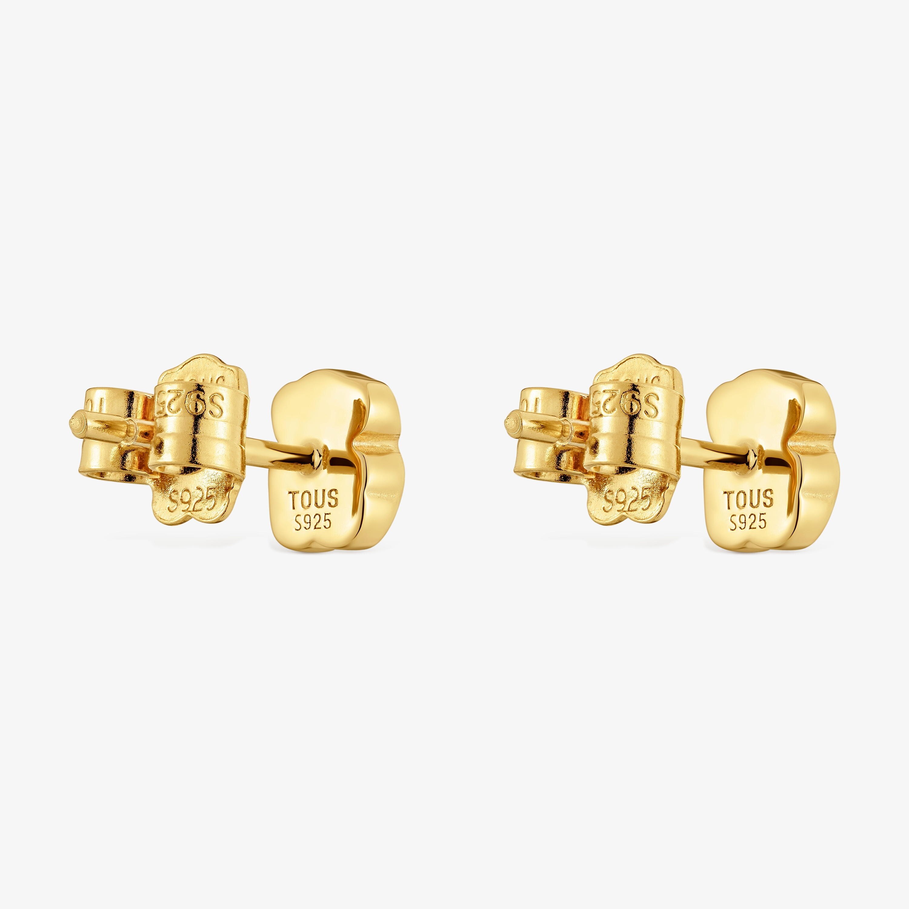 mm 18K gold vermeil bear Earrings with onyx TOUS Icon Color