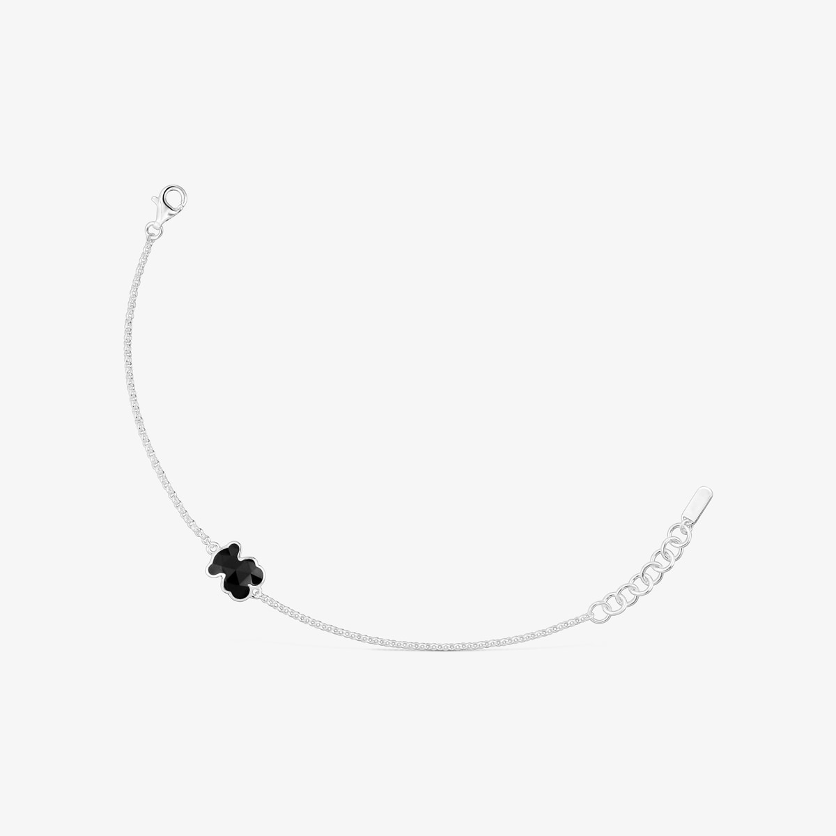 Tous - Pulsera Cadena De Plata Y Motivo Oso En Ónix Icon Color - Negro