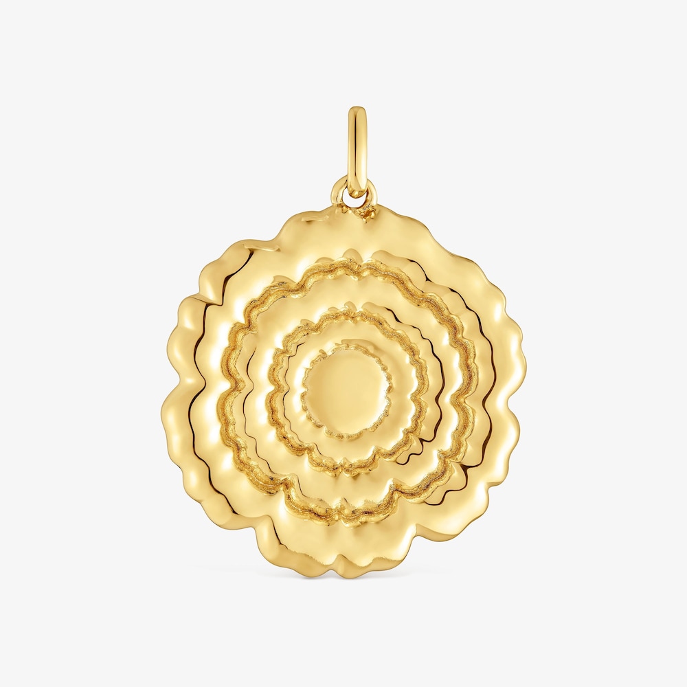 Dije flor con ba&ntilde;o de oro 18 kt sobre plata Cachito M&iacute;o