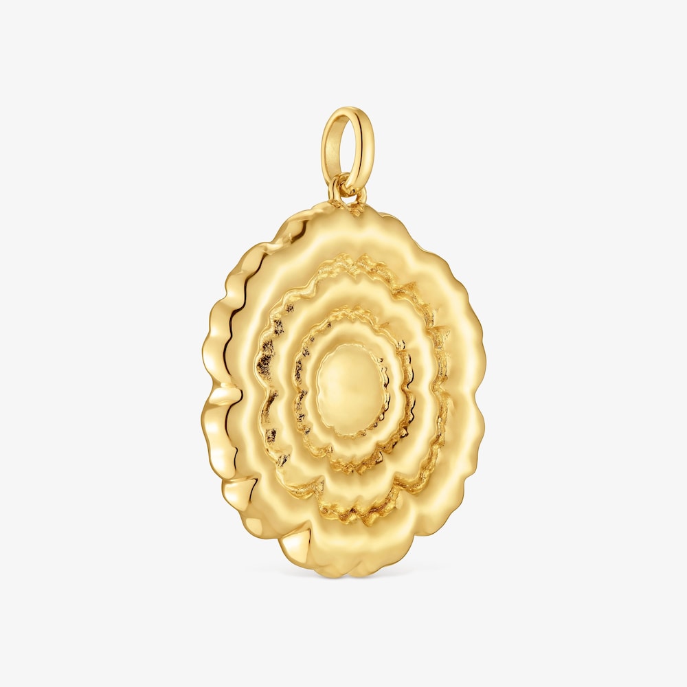 Dije flor con ba&ntilde;o de oro 18 kt sobre plata Cachito M&iacute;o