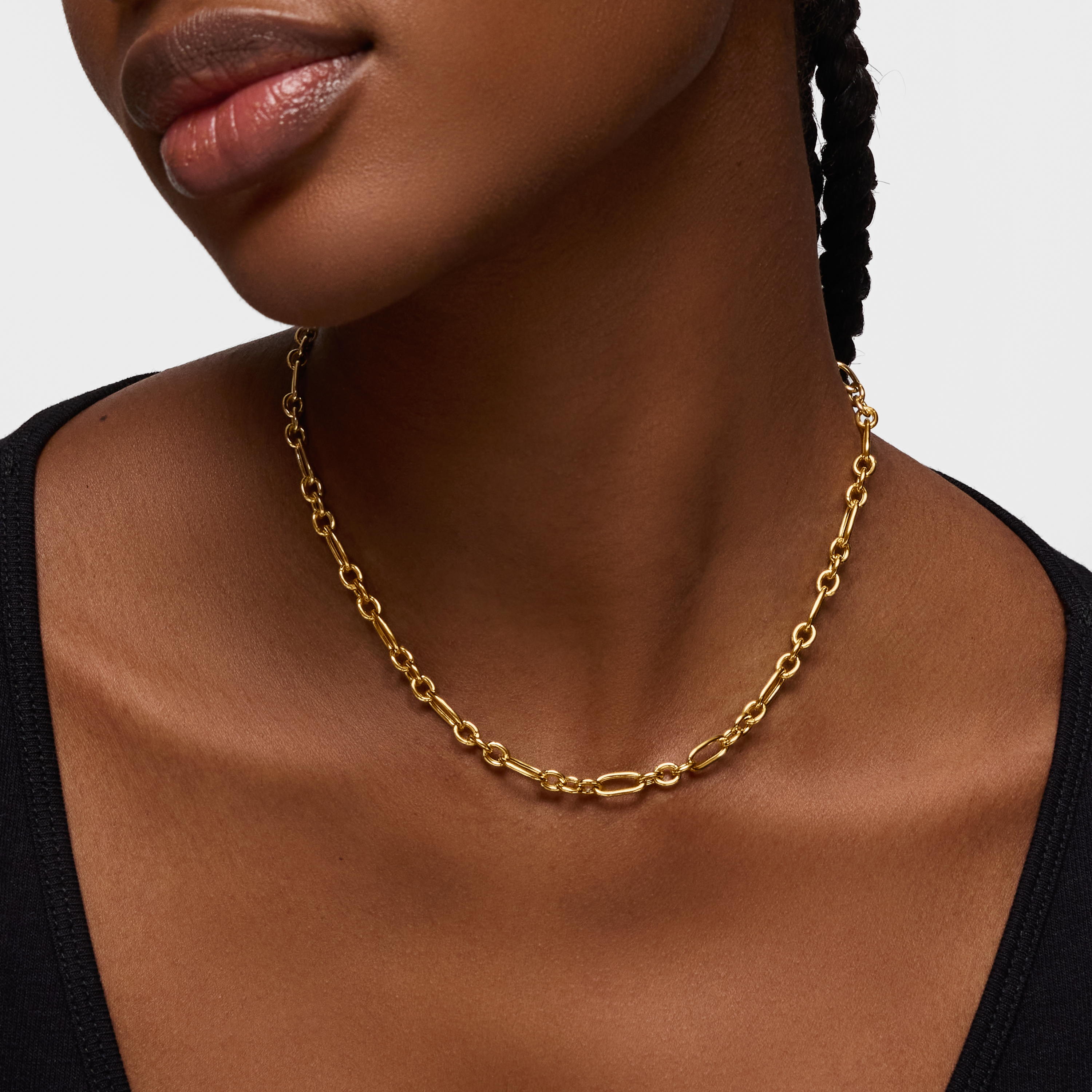 Short 18K gold vermeil Ring Necklace Sweet Dolls