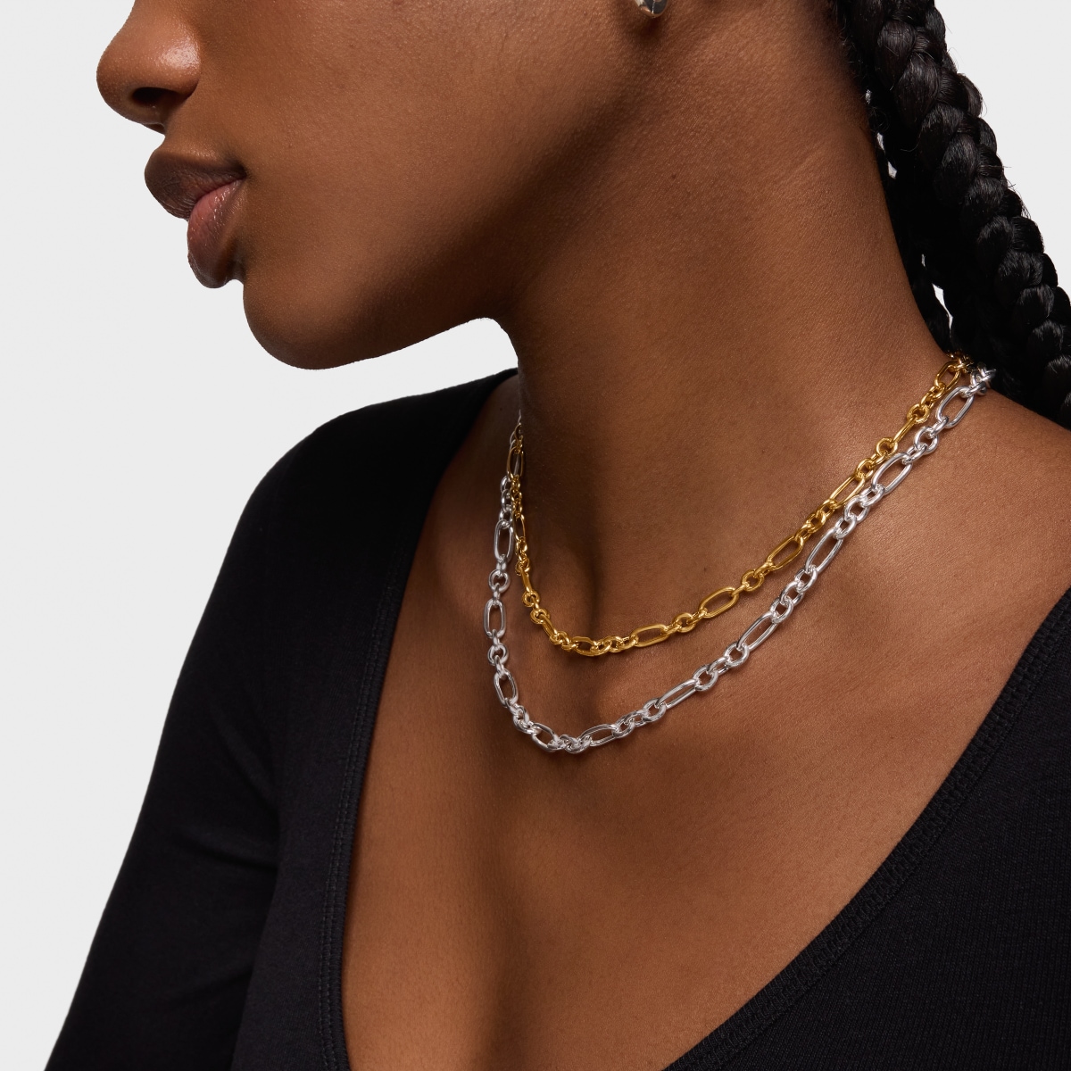 Collar corto anillas con baño de oro 18 kt sobre plata Sweet Dolls