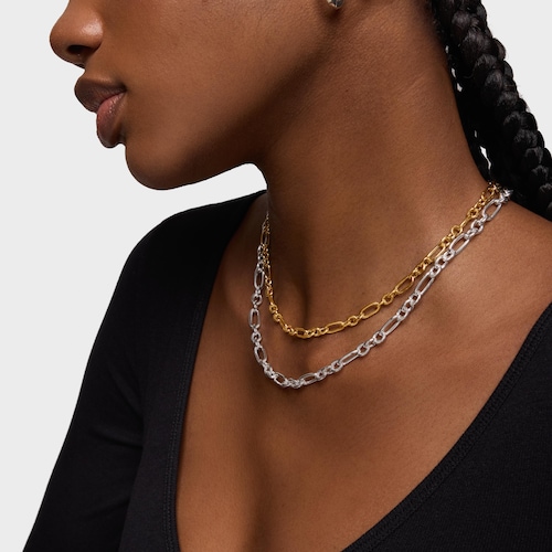 Collar corto anillas con baño de oro 18 kt sobre plata Sweet Dolls