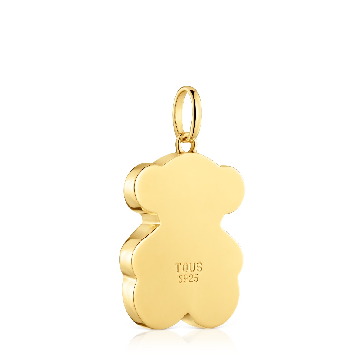 Medium 18kt gold plating over silver bear Pendant with onyx bear motif TOUS Icon Color