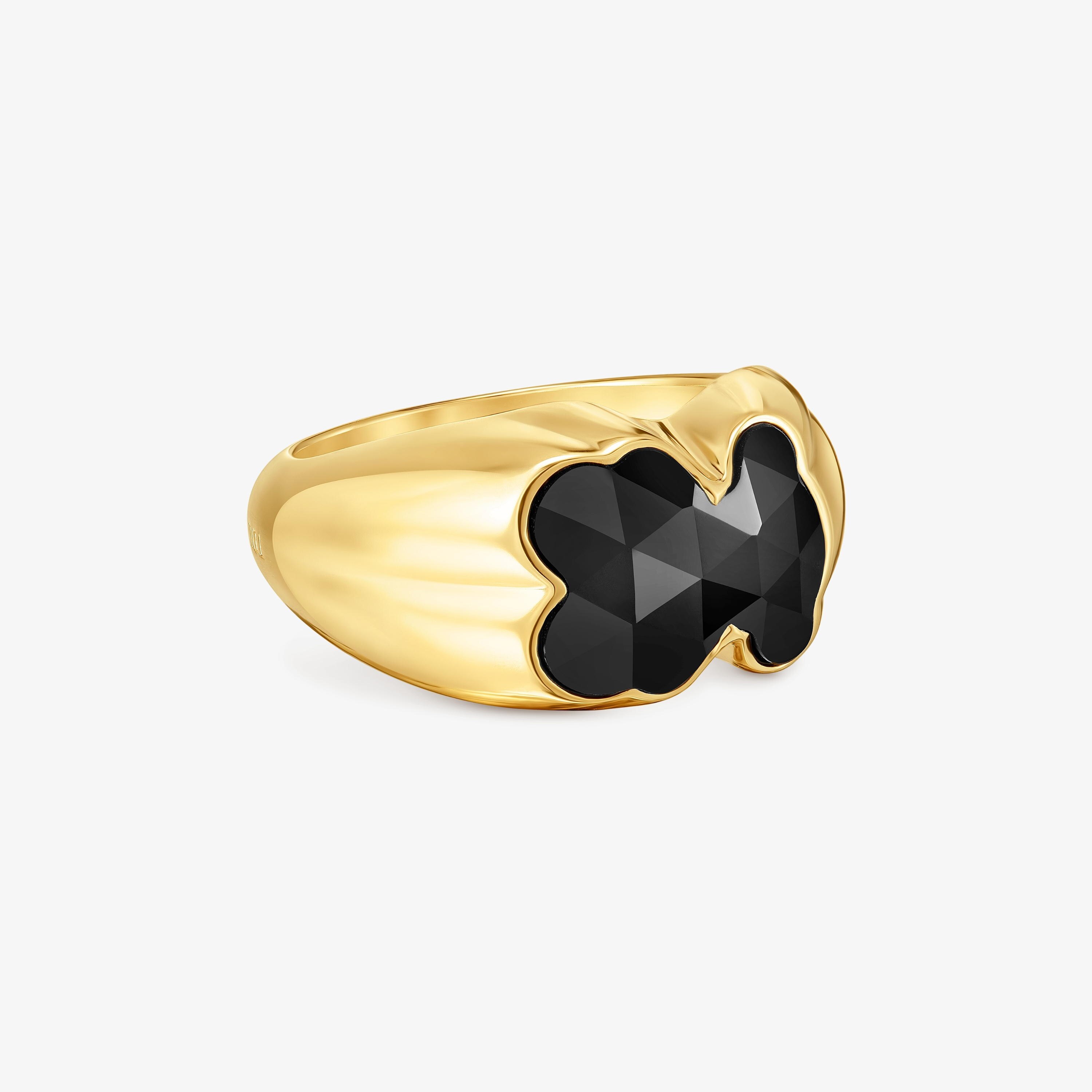 Medium 18K gold vermeil Ring with onyx bear motif TOUS Icon Color