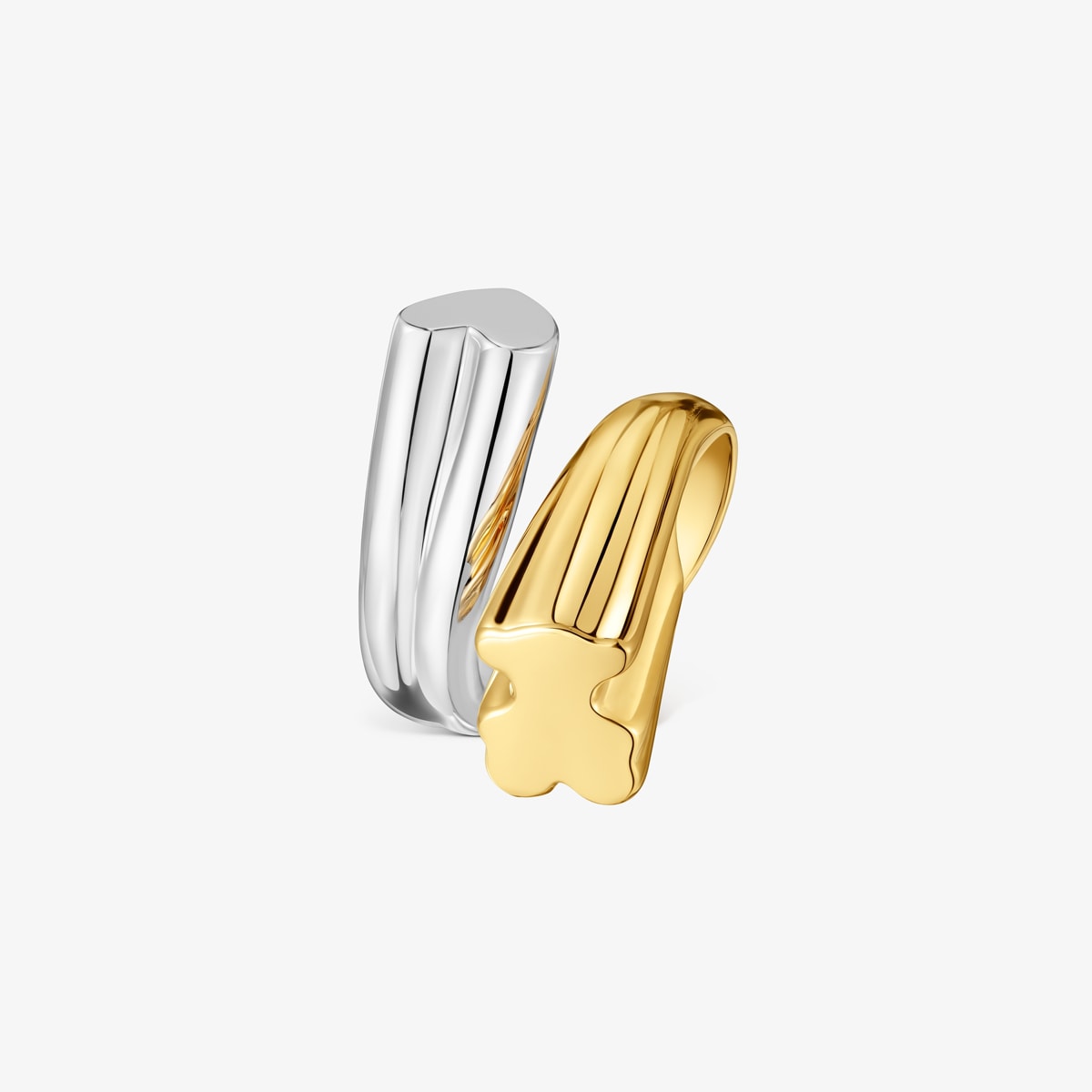 Tous - Anillo Mediano Bicolor Con Motivos Oso Y Corazón Tous 1950 Talla 10